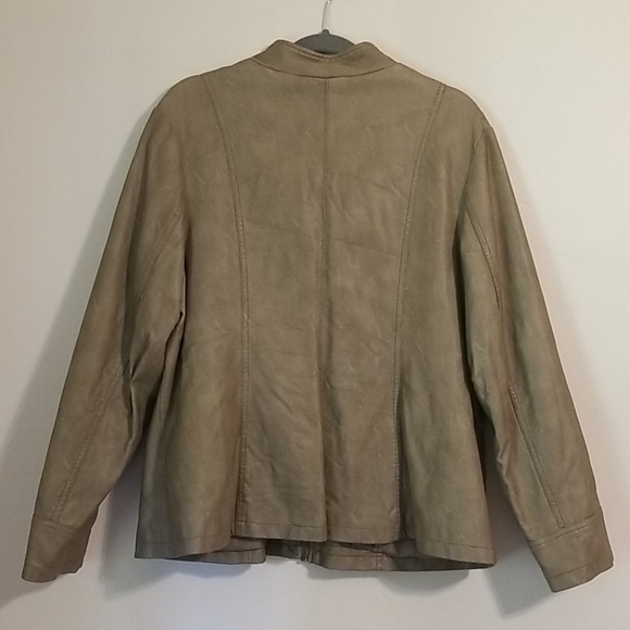 Faux Leather Taupe Jacket - Picture 2 of 4